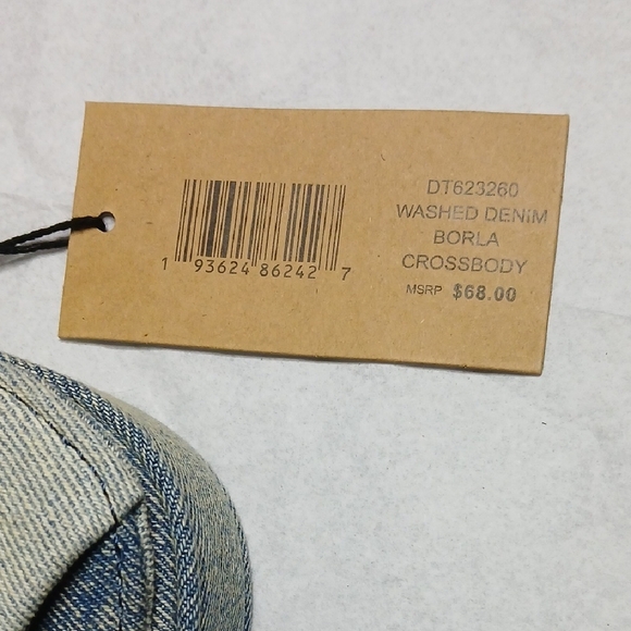 Steve Madden Washed Blue Denim Borla Crossbody - Picture 2 of 16